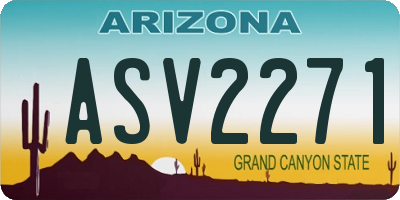 AZ license plate ASV2271
