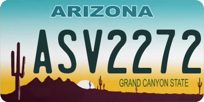 AZ license plate ASV2272