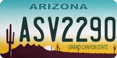 AZ license plate ASV2290