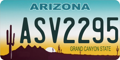 AZ license plate ASV2295
