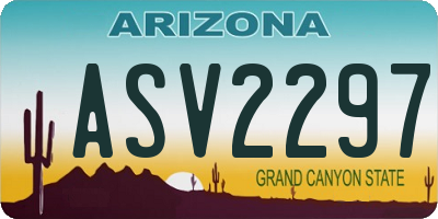 AZ license plate ASV2297