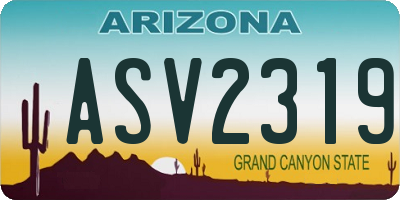 AZ license plate ASV2319