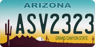 AZ license plate ASV2323