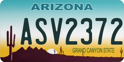 AZ license plate ASV2372