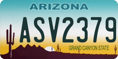 AZ license plate ASV2379