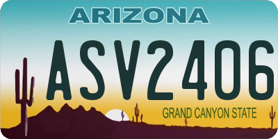 AZ license plate ASV2406