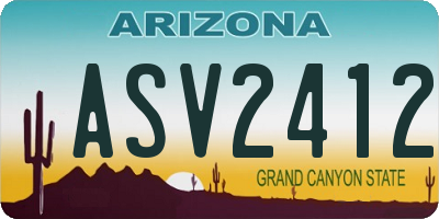 AZ license plate ASV2412