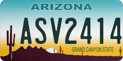 AZ license plate ASV2414