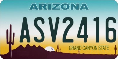 AZ license plate ASV2416