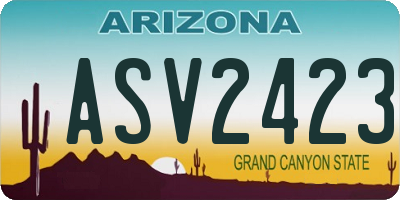 AZ license plate ASV2423