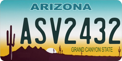 AZ license plate ASV2432