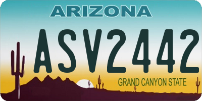 AZ license plate ASV2442