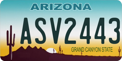 AZ license plate ASV2443
