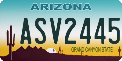 AZ license plate ASV2445