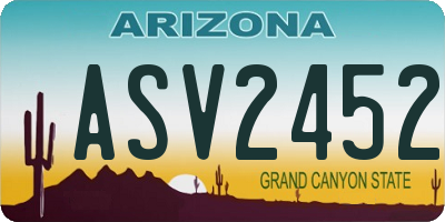 AZ license plate ASV2452
