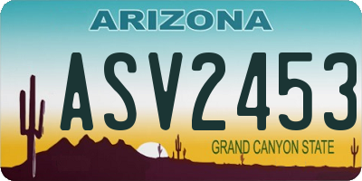 AZ license plate ASV2453