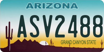 AZ license plate ASV2488