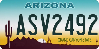 AZ license plate ASV2492