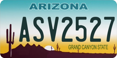 AZ license plate ASV2527
