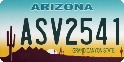 AZ license plate ASV2541