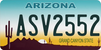 AZ license plate ASV2552