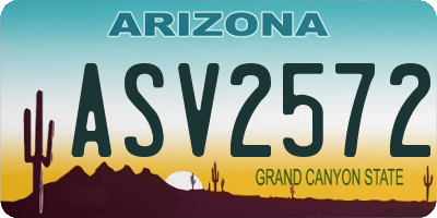 AZ license plate ASV2572