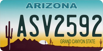 AZ license plate ASV2592