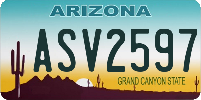 AZ license plate ASV2597