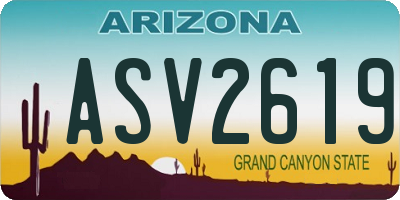 AZ license plate ASV2619