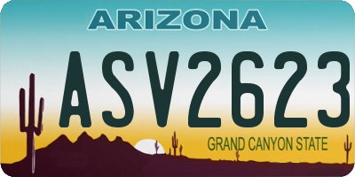 AZ license plate ASV2623