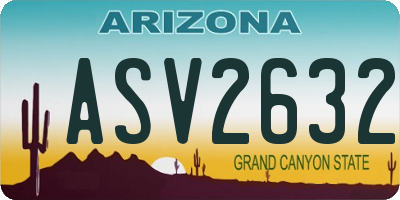 AZ license plate ASV2632