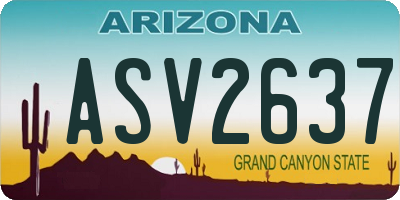 AZ license plate ASV2637