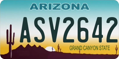 AZ license plate ASV2642