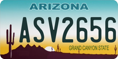 AZ license plate ASV2656