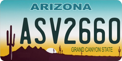 AZ license plate ASV2660