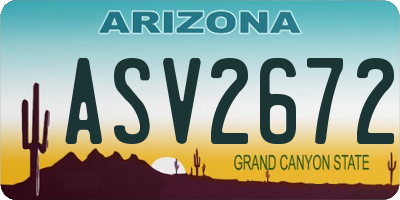 AZ license plate ASV2672