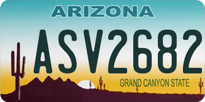 AZ license plate ASV2682