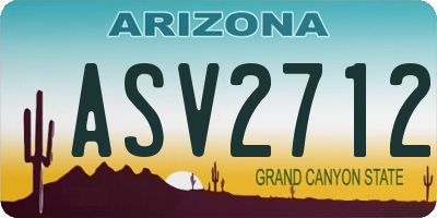 AZ license plate ASV2712