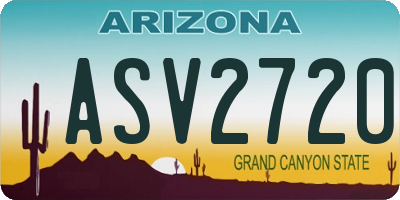 AZ license plate ASV2720