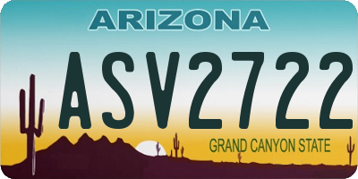 AZ license plate ASV2722
