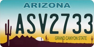 AZ license plate ASV2733