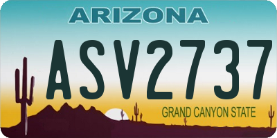 AZ license plate ASV2737