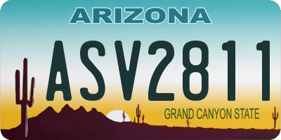 AZ license plate ASV2811