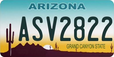 AZ license plate ASV2822