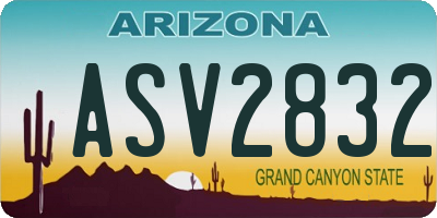 AZ license plate ASV2832