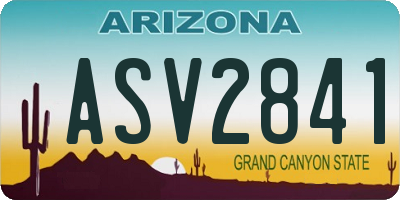 AZ license plate ASV2841