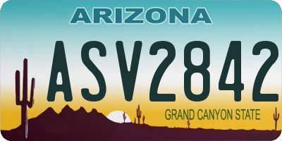 AZ license plate ASV2842