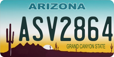 AZ license plate ASV2864