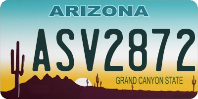 AZ license plate ASV2872