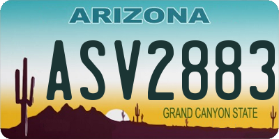 AZ license plate ASV2883